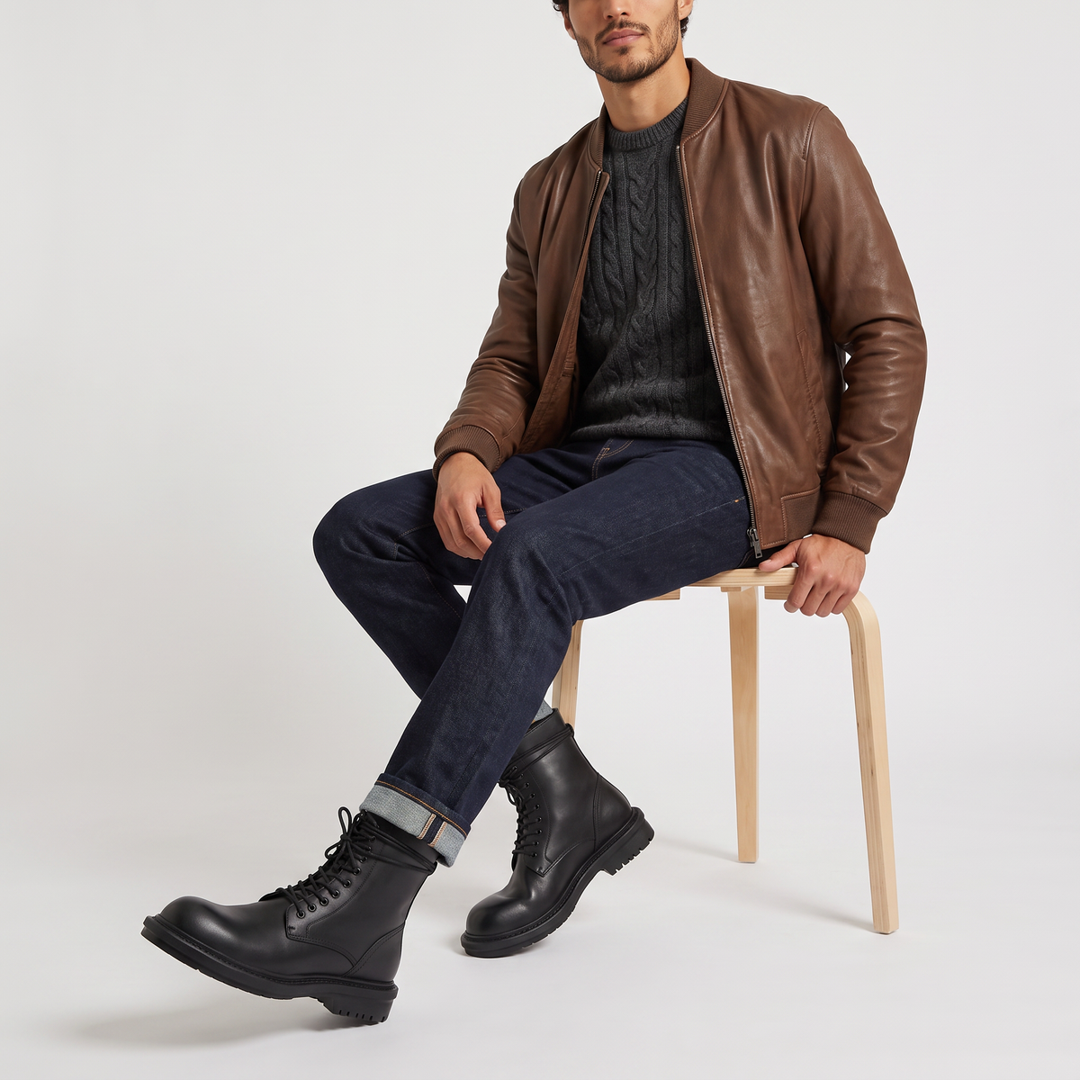 Bottines à lacets et zip intérieur, talon bloc — Amielle Paris — vue 5