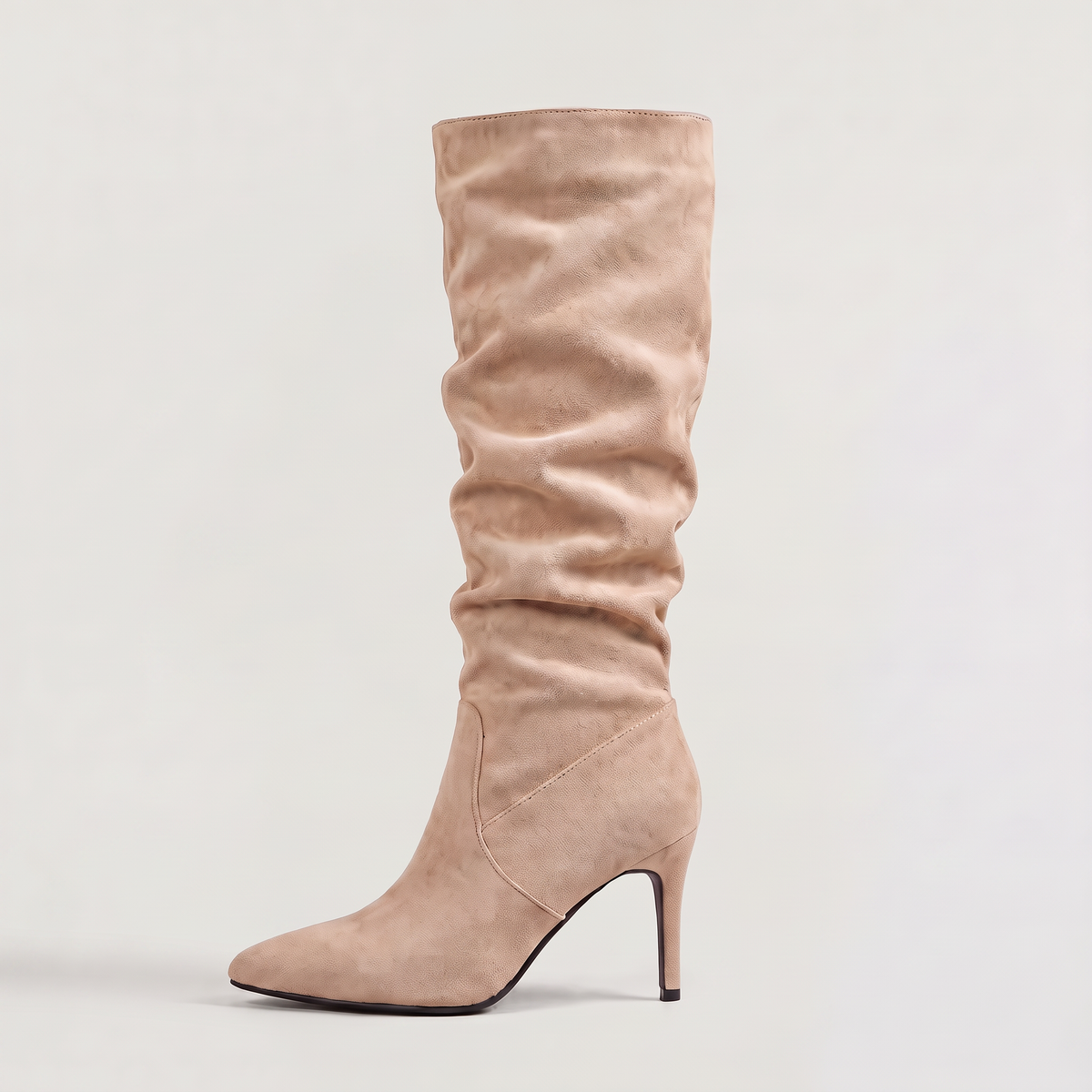 Bottes hautes plissées à bout pointu et talon fin — Amielle Paris — vue 8