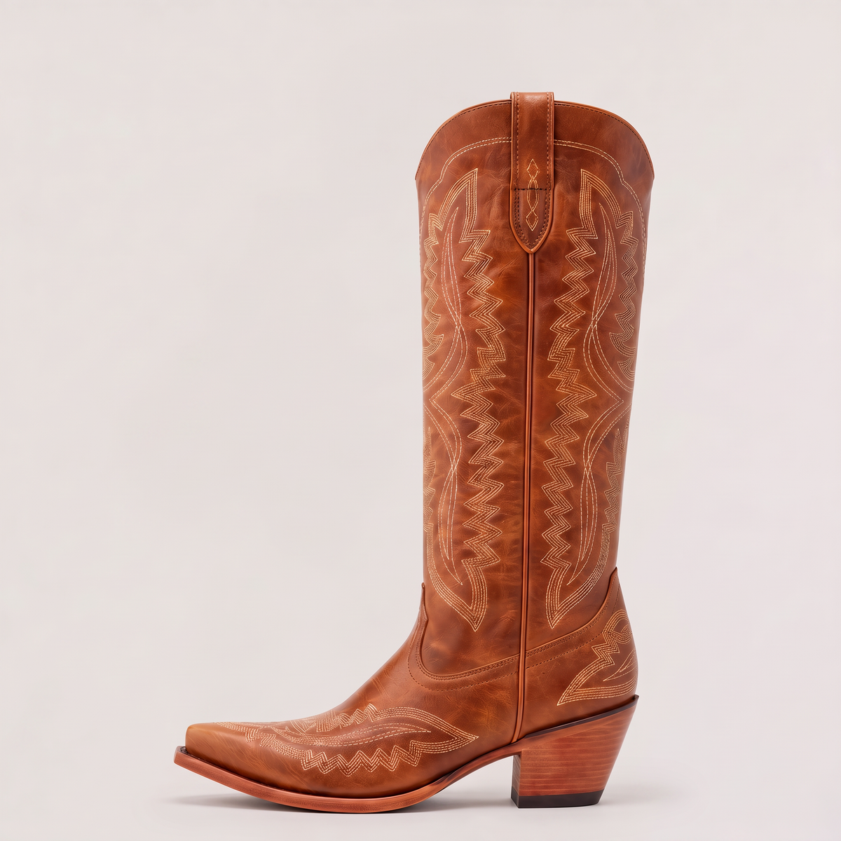 Bottes western hautes à surpiqûres contrastantes — Amielle Paris — vue 1