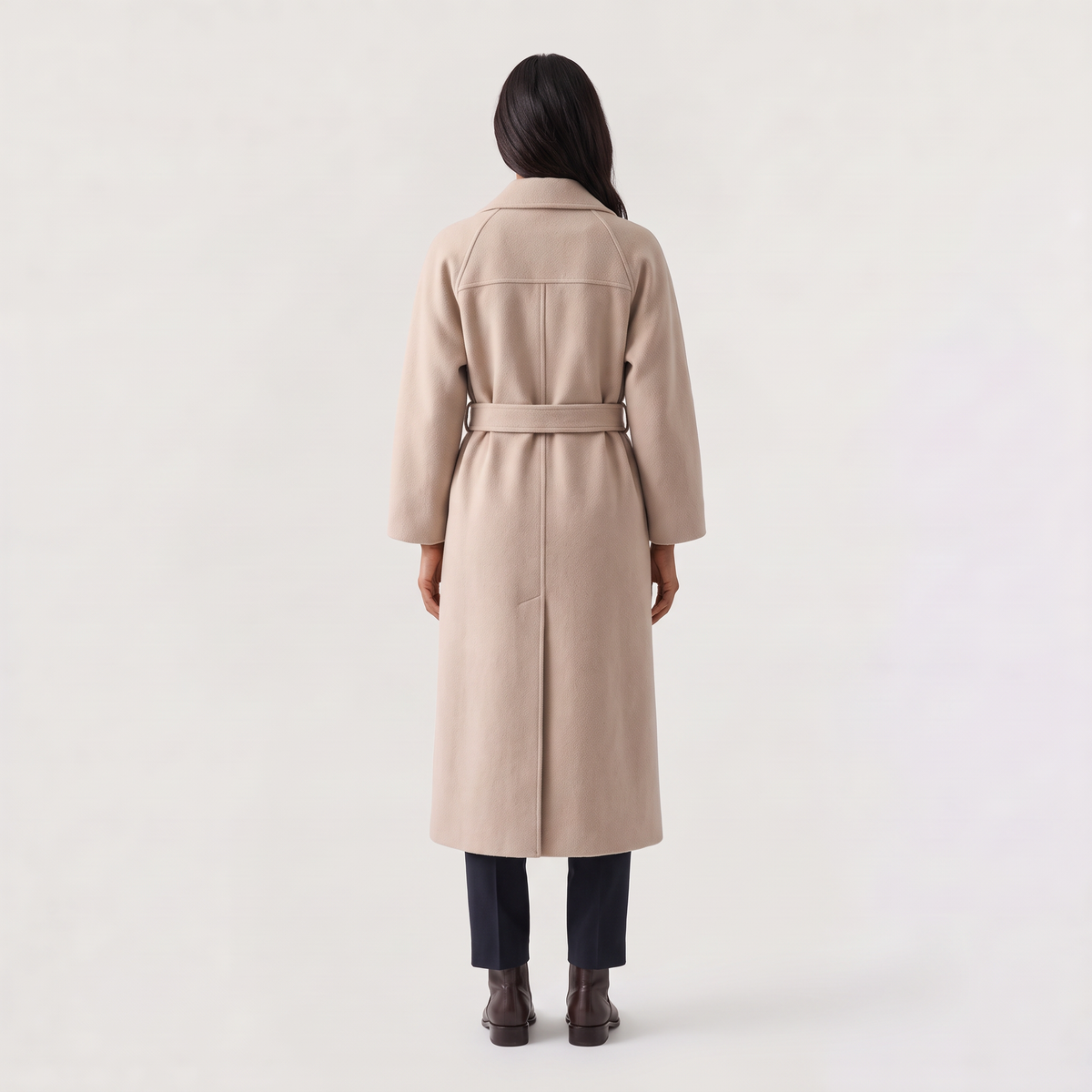 Manteau portefeuille mi-mollet à larges revers — Amielle Paris — vue 5