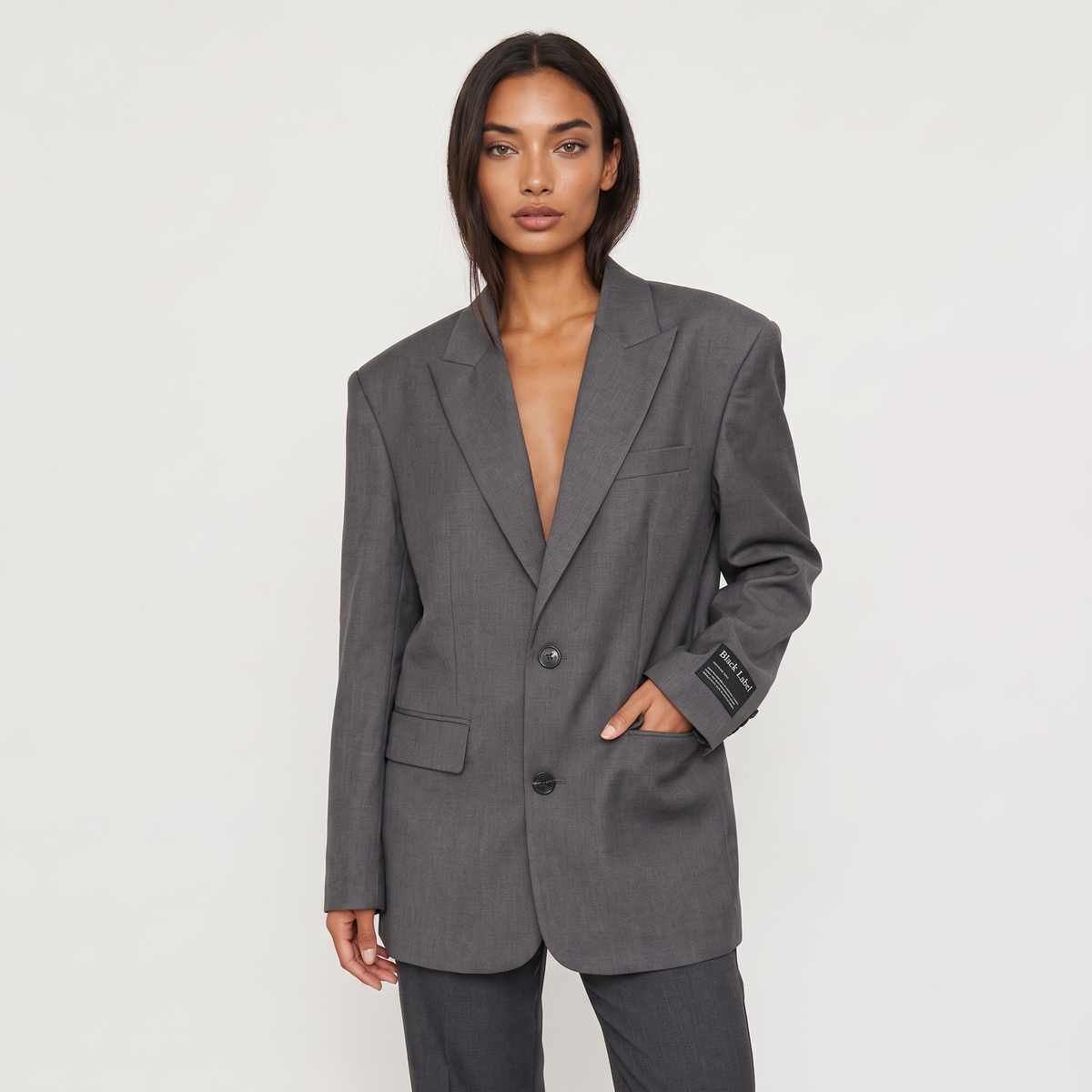 Blazer court ample à revers crantés — Amielle Paris — vue 1