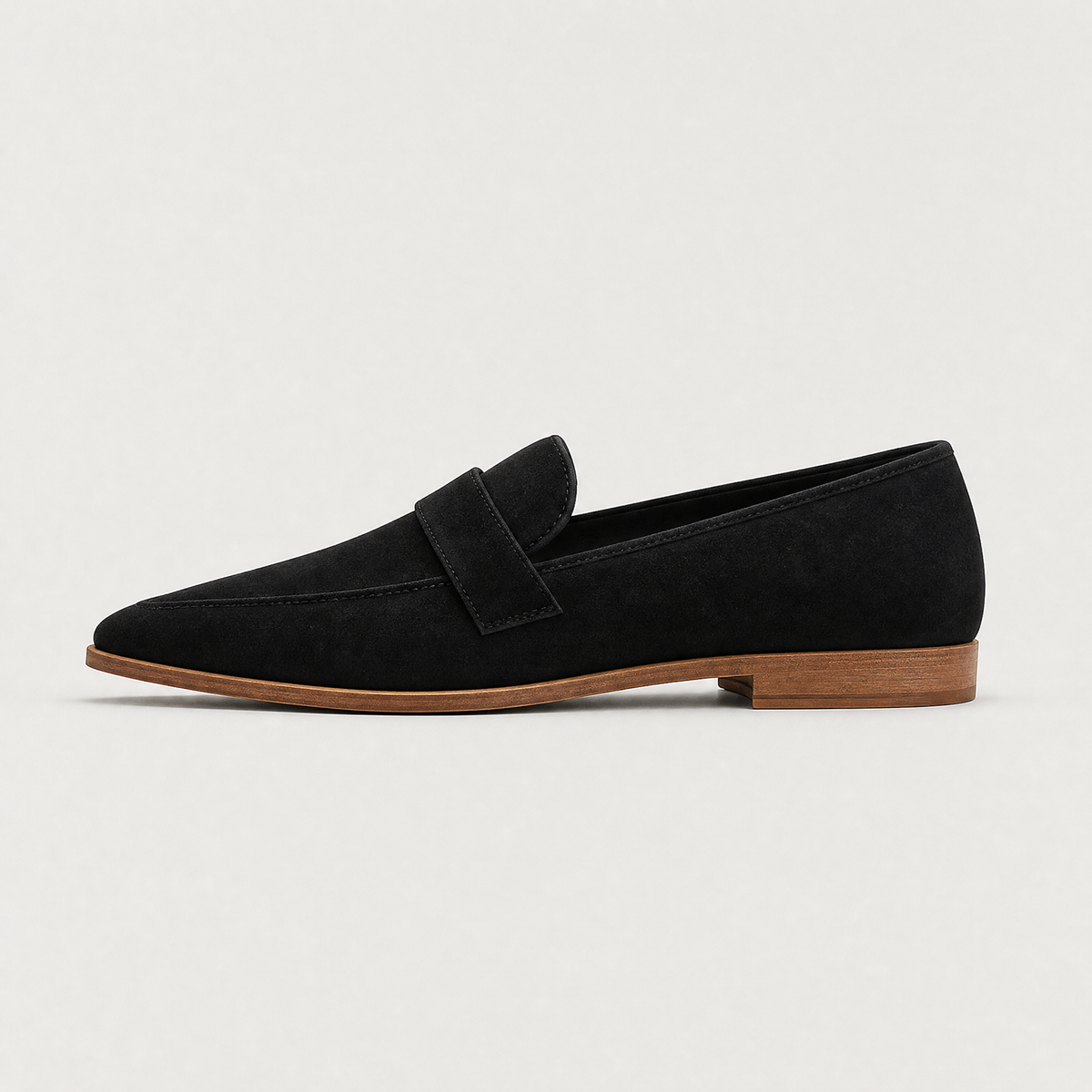 Mocassins aspect daim à patte et bout amande — Amielle Paris — vue 1