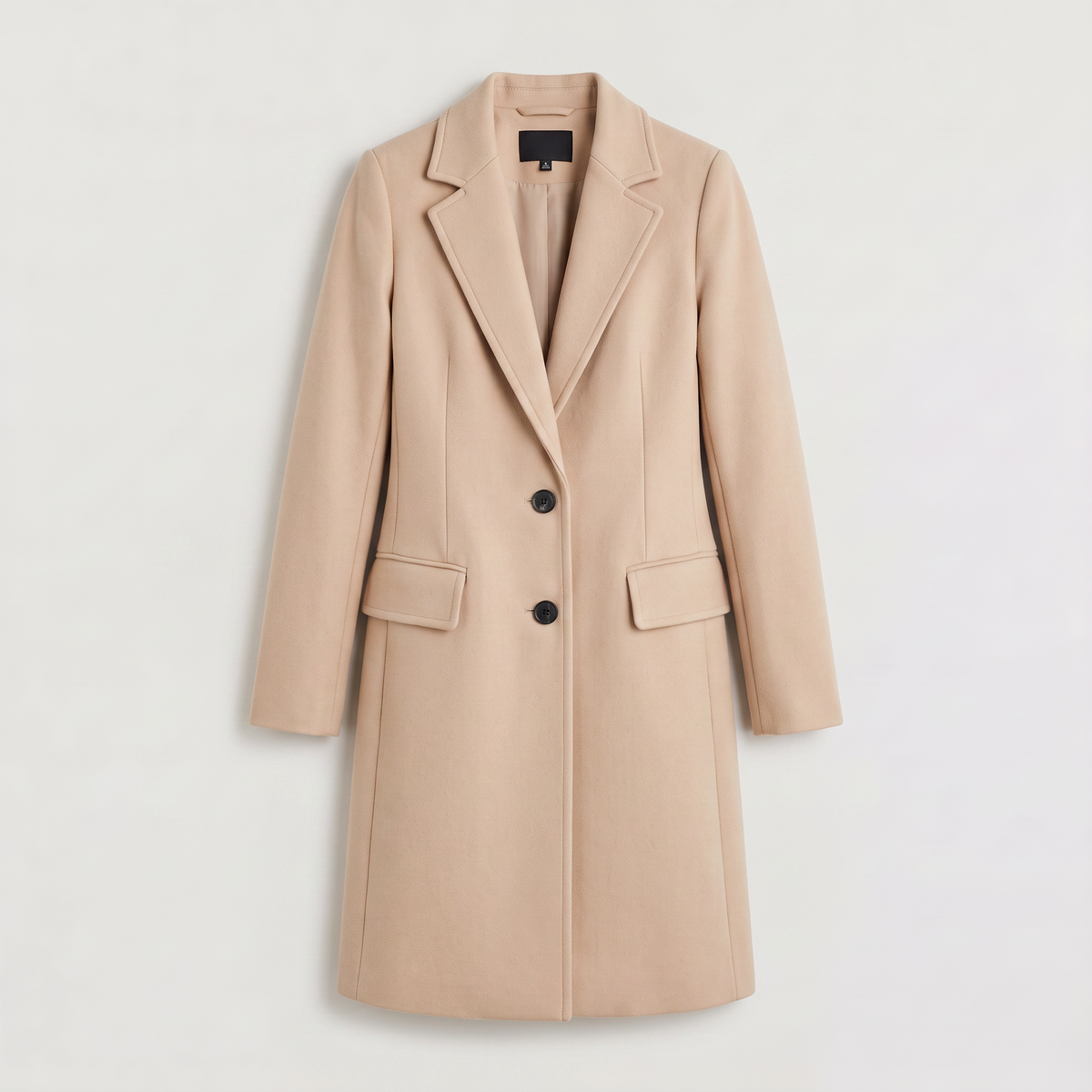 Manteau long droit à fermeture deux boutons — Amielle Paris — vue 7