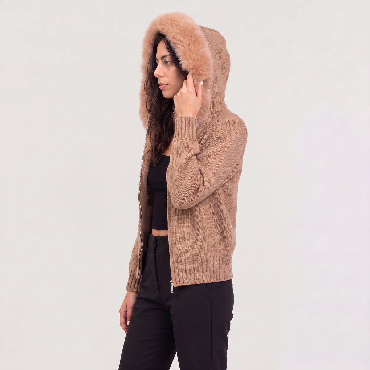 Veste en laine mélangée à col amovible — Amielle Paris — vue 6