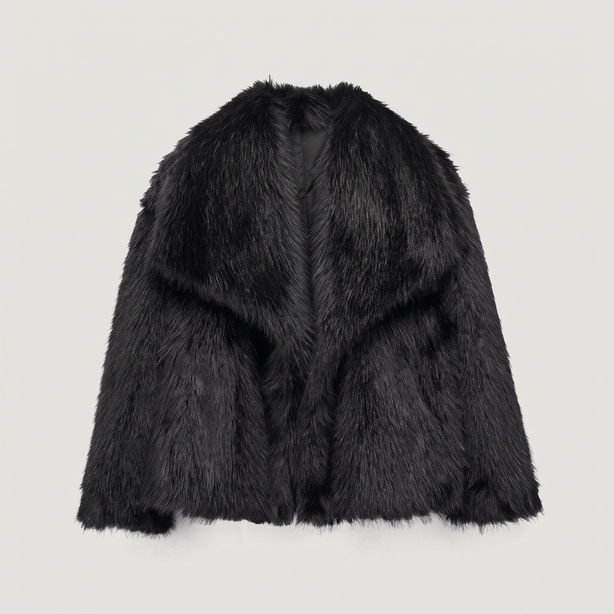 Manteau long en fausse fourrure à grand col — Amielle Paris — vue 5
