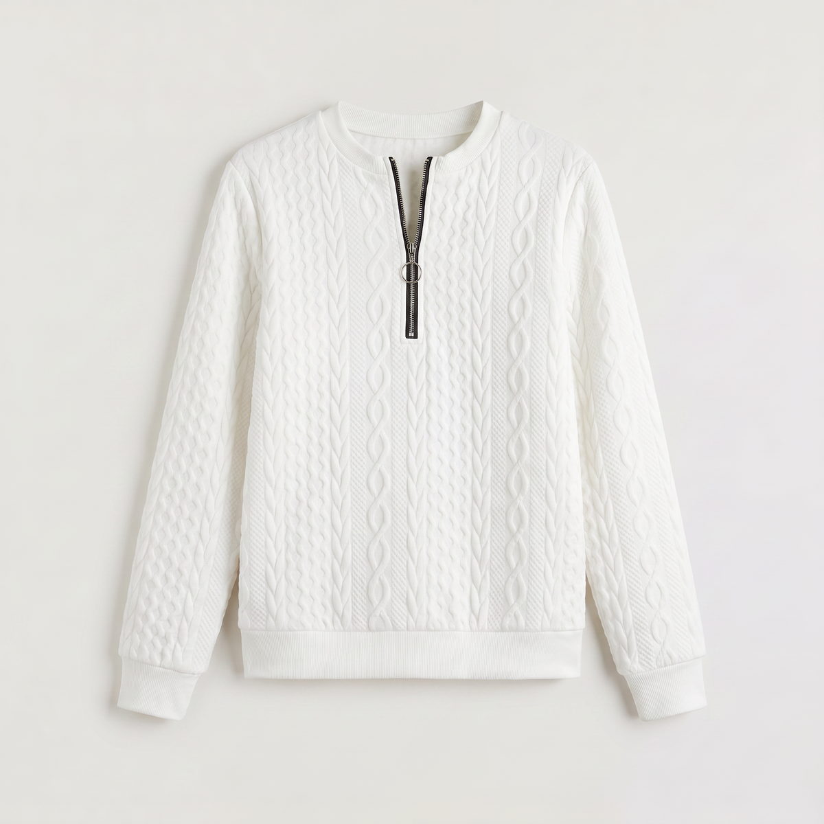 Pull ajusté torsadé à encolure zippée — Amielle Paris — vue 5