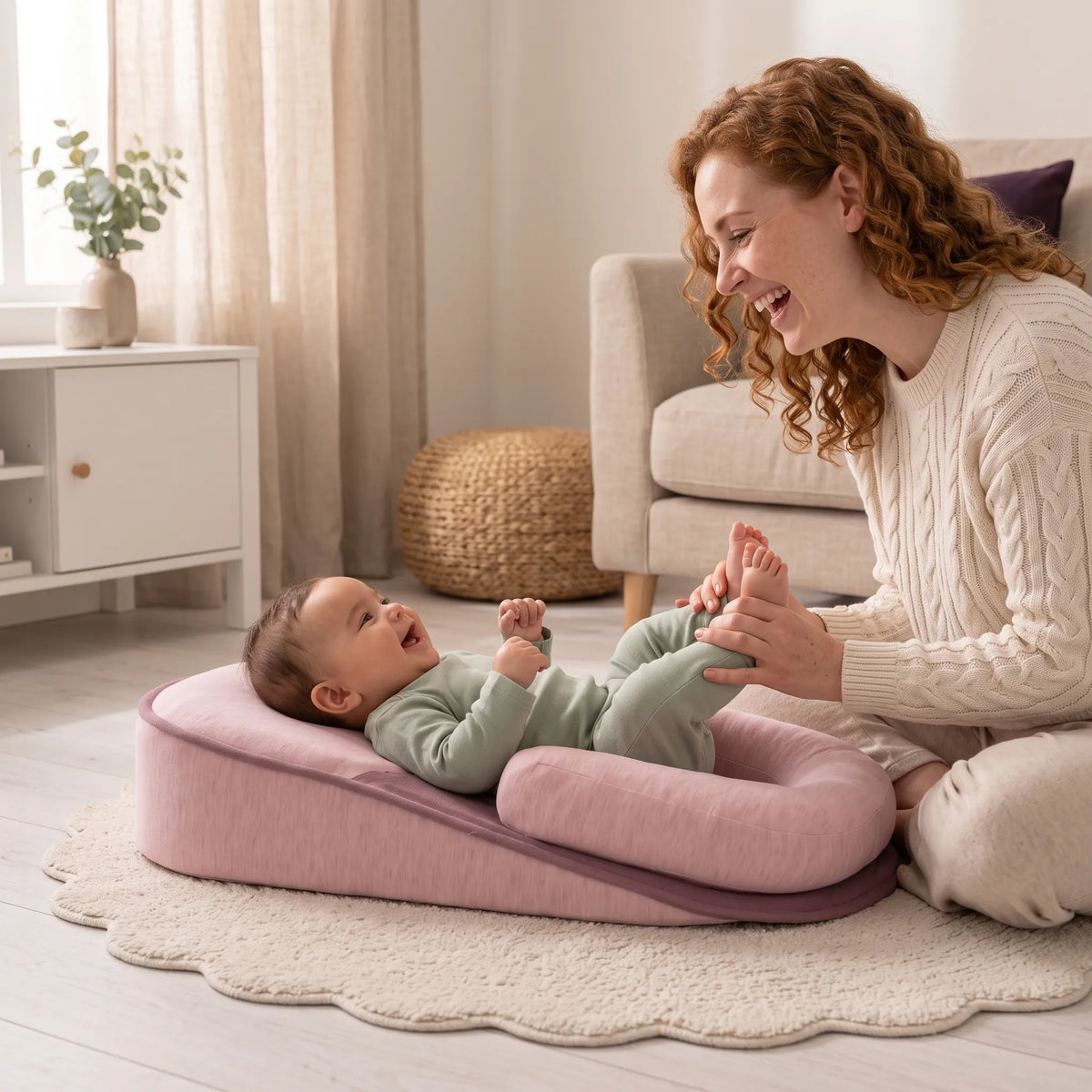 Coussin bébé incliné avec housse en coton — vue 1