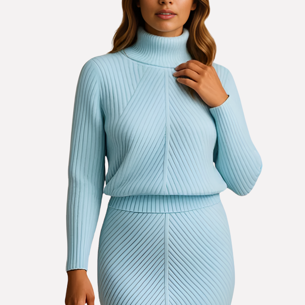 Freya — Robe midi texturée à manches longues — Amielle Paris