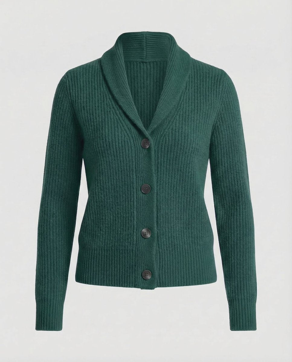 Clara — Cardigan côtelé à col à revers — Amielle Paris