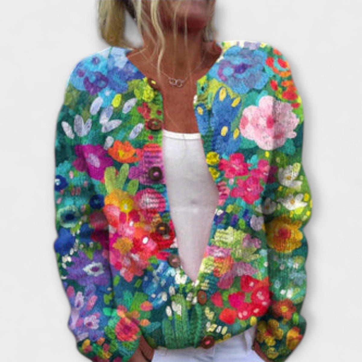 Fenya | Cardigan à motif floral multicolore