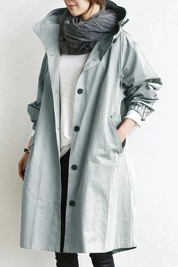 Isabella — Manteau à capuche et taille à nouer — Amielle Paris