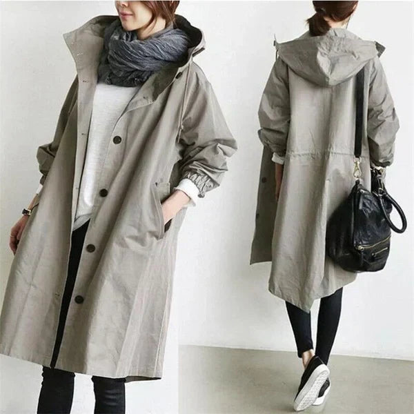 Isabella — Manteau à capuche et taille à nouer — Amielle Paris