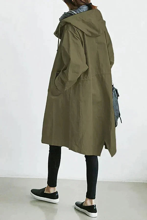 Isabella — Manteau à capuche et taille à nouer — Amielle Paris