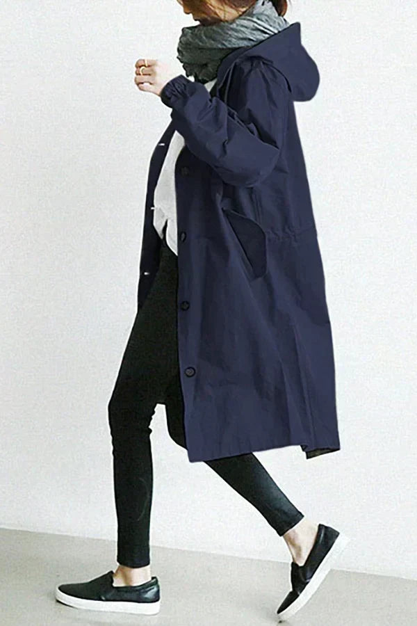Isabella — Manteau à capuche et taille à nouer — Amielle Paris
