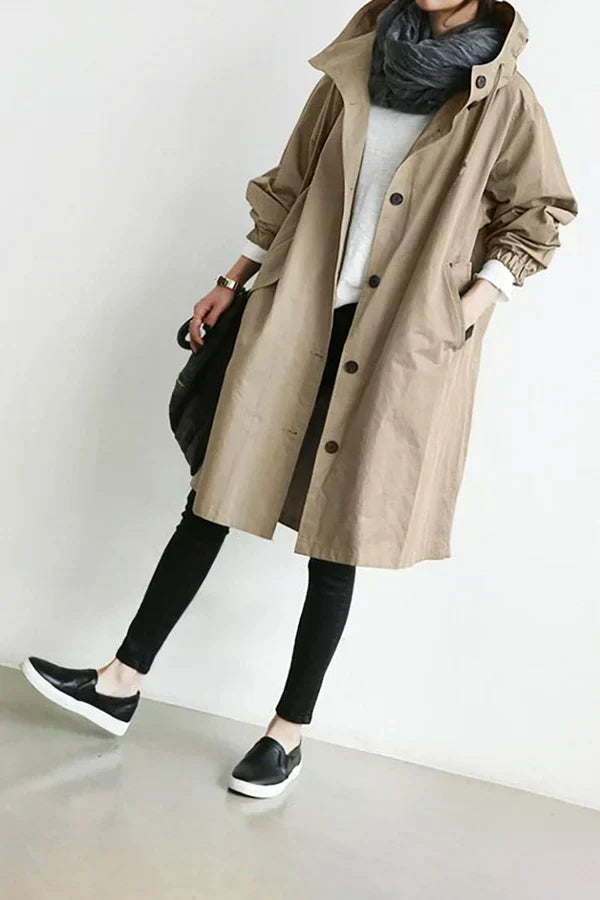 Isabella — Manteau à capuche et taille à nouer — Amielle Paris