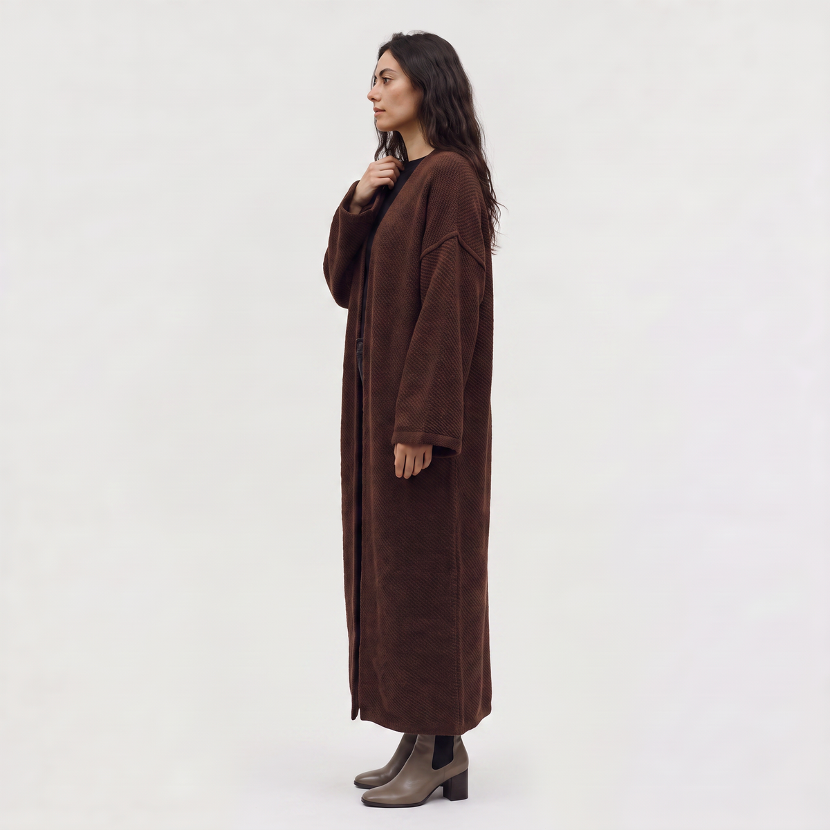 Cardigan long en maille à manches larges — Amielle Paris — vue 5