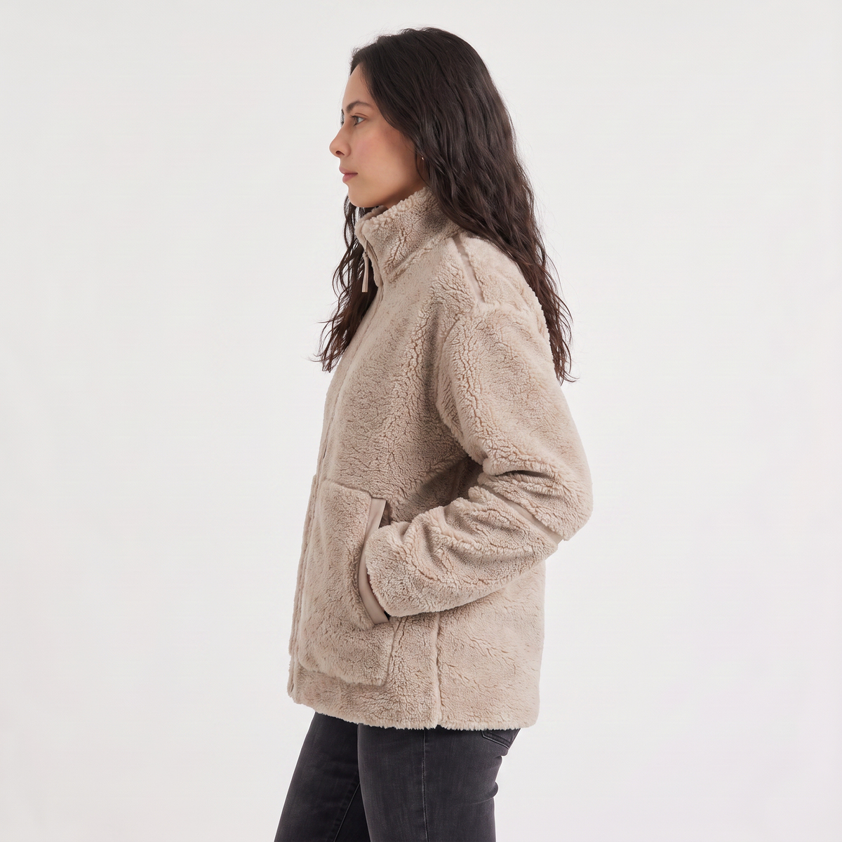 Veste teddy ample zippée à poches — Amielle Paris — vue 4