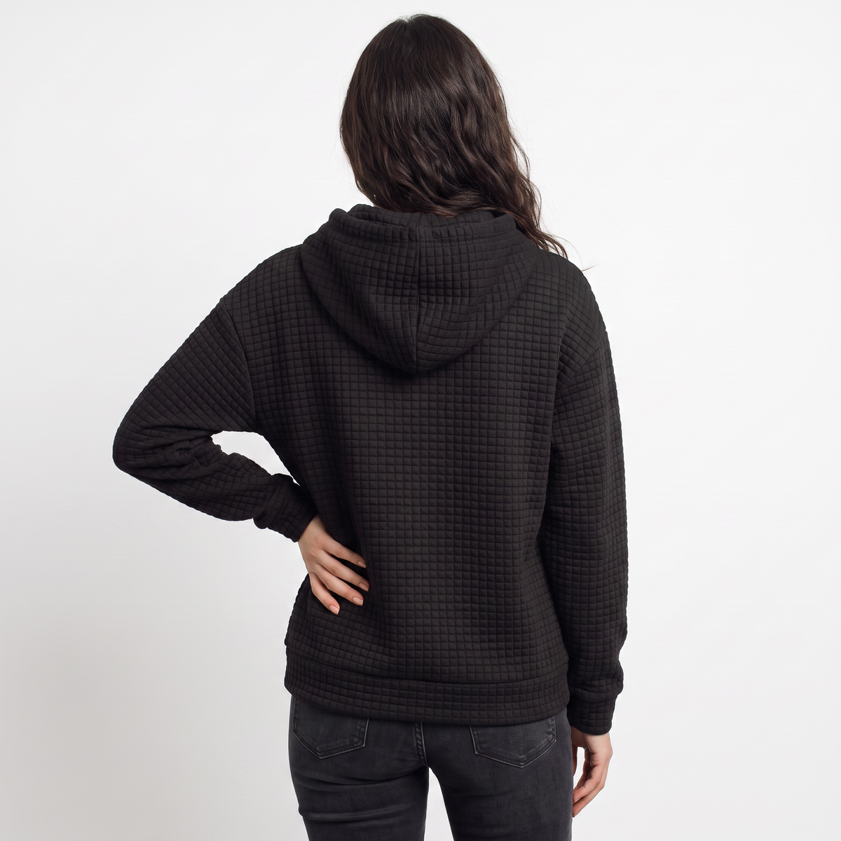 Sweat matelassé à capuche et poche kangourou — Amielle Paris — vue 3