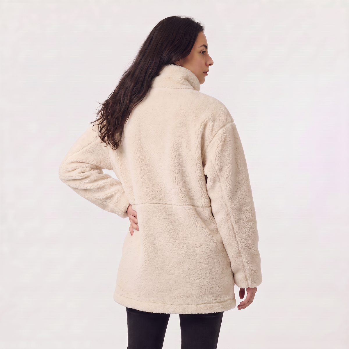Veste teddy à col haut et zip double curseur — Amielle Paris — vue 4