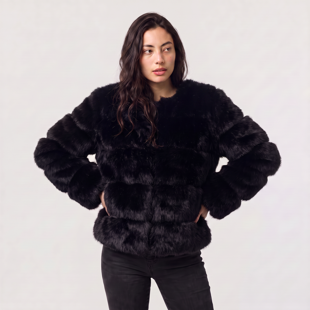 Veste en fausse fourrure à fermeture dissimulée — Amielle Paris — vue 9