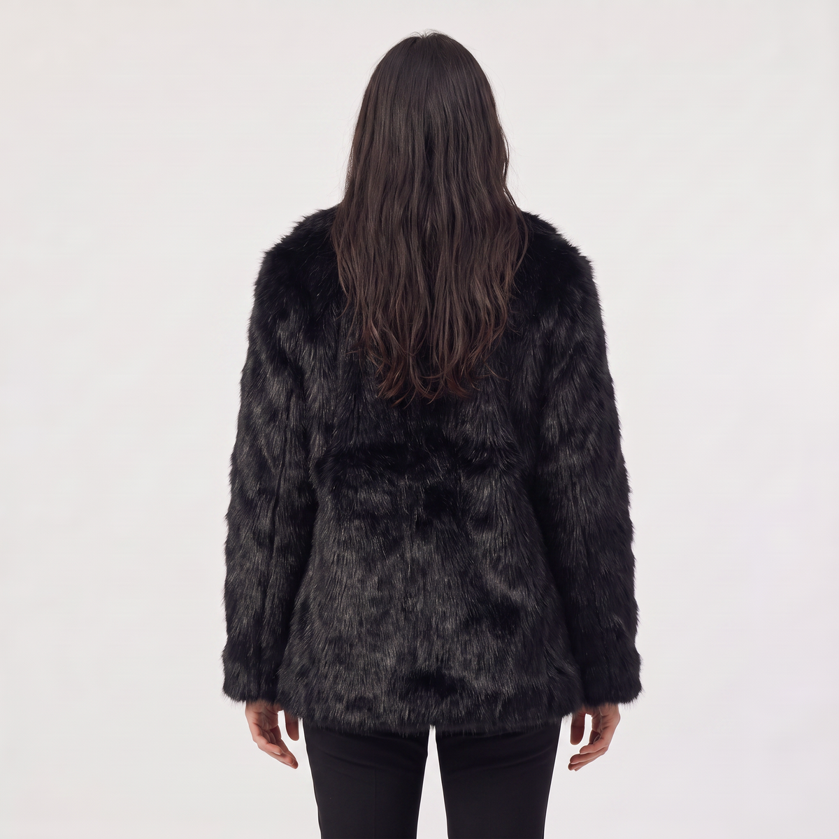 Manteau long en fausse fourrure à grand col — Amielle Paris — vue 3