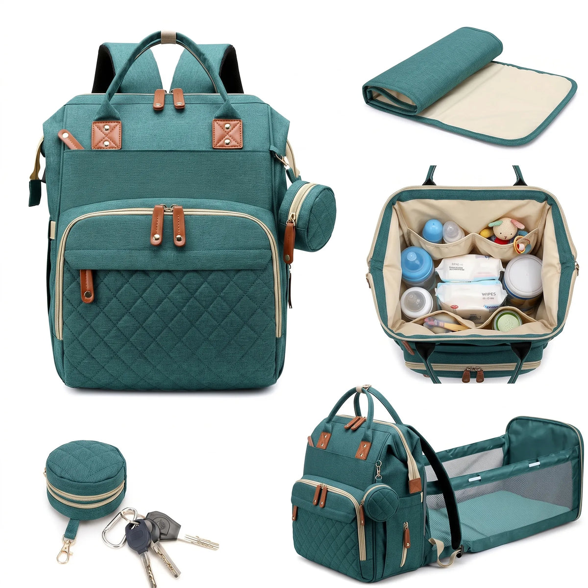 Sac à dos à langer avec accessoires de change — vue 1