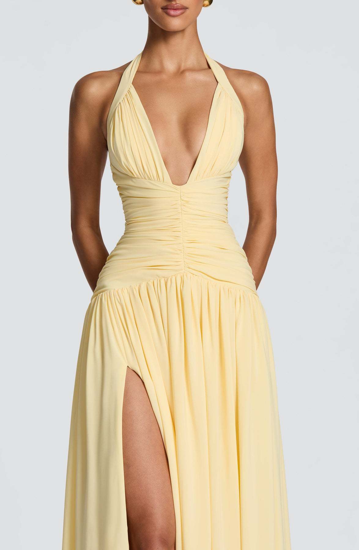 Robe longue dos nu à fente — Coline — Amielle Paris
