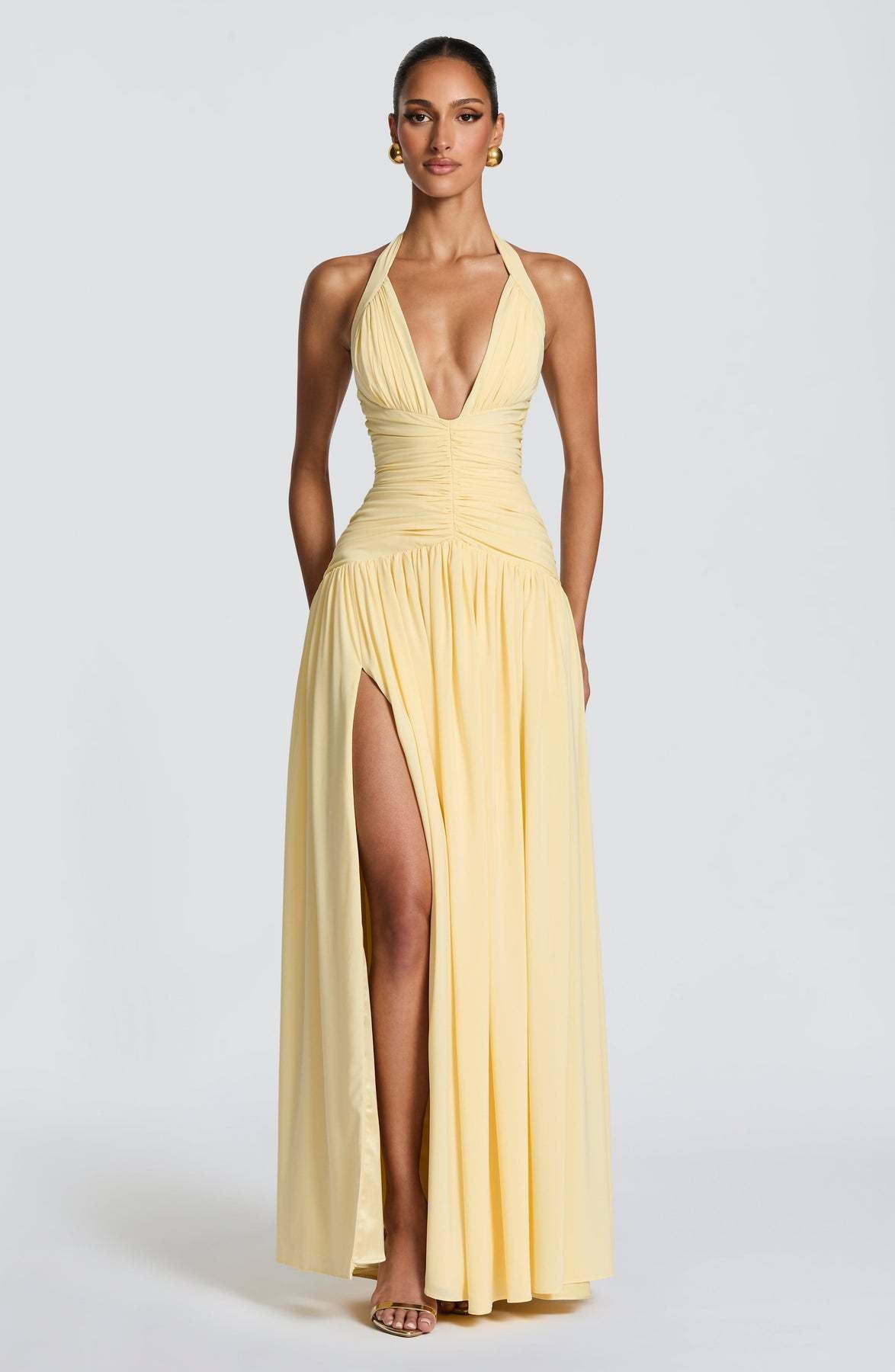 Robe longue dos nu à fente — Coline — Amielle Paris