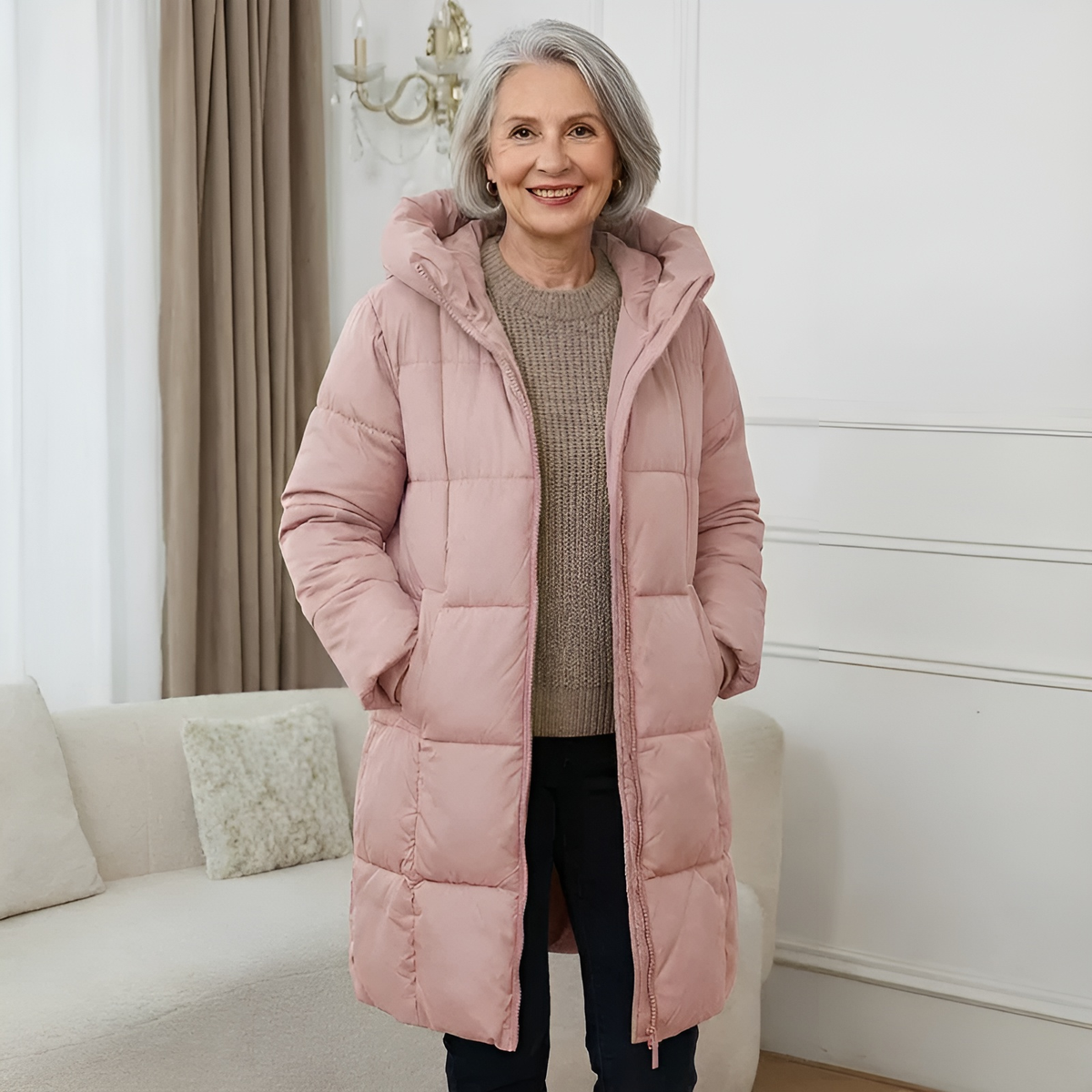 Olivia — Doudoune longue à capuche — Amielle Paris