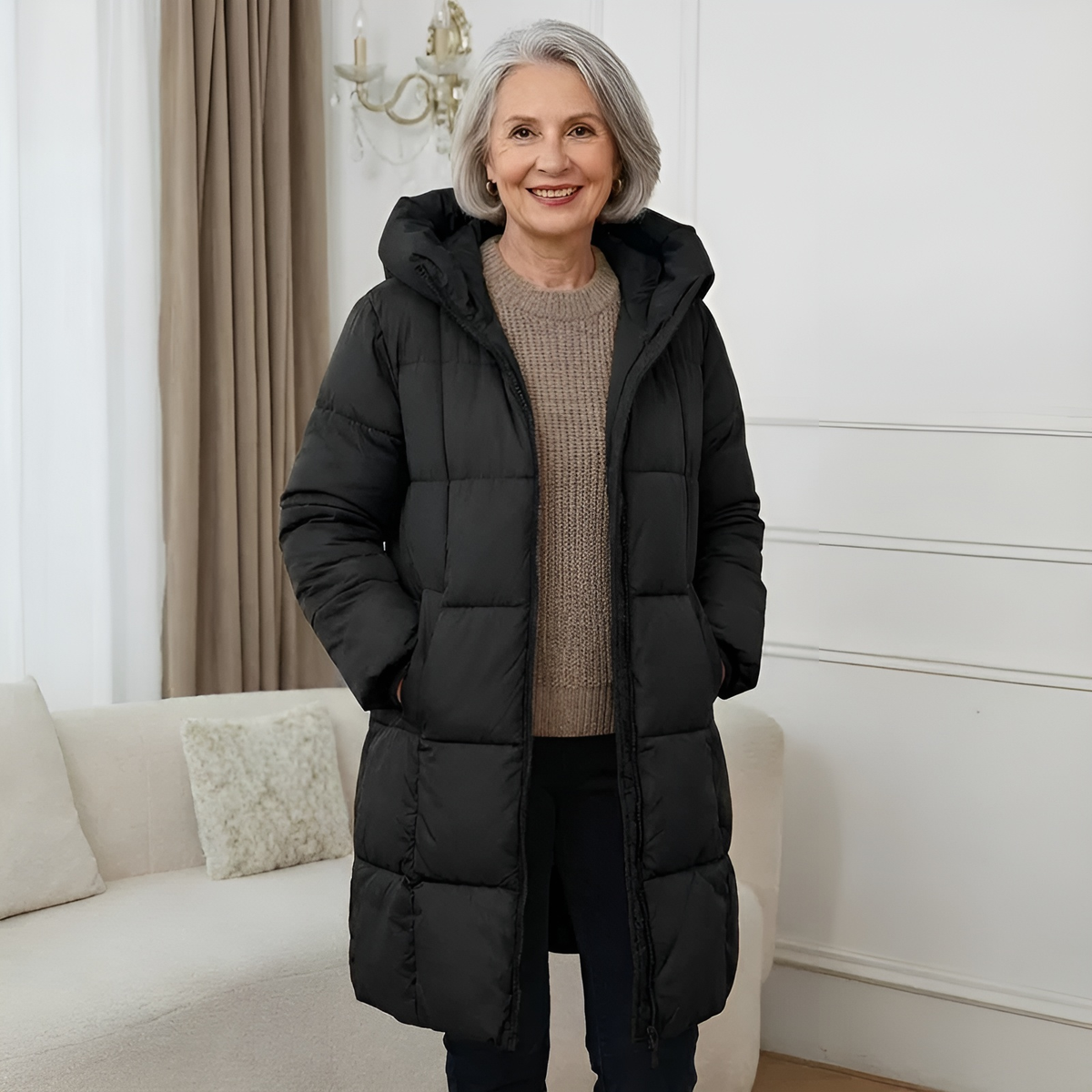 Olivia — Doudoune longue à capuche — Amielle Paris