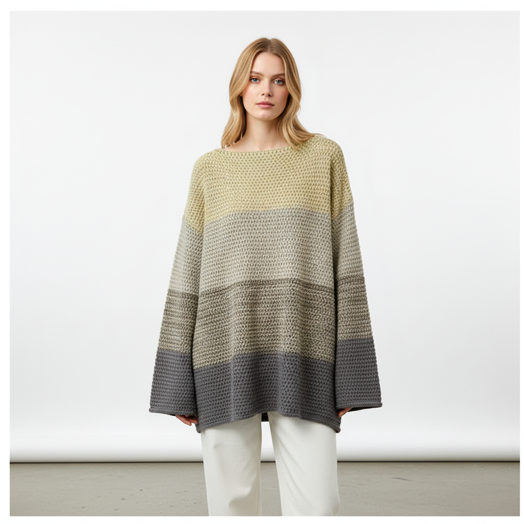 Klara — Pull ample à effet patchwork — Amielle Paris