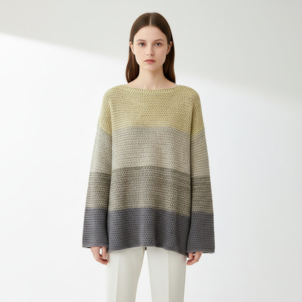 Klara — Pull ample à effet patchwork — Amielle Paris