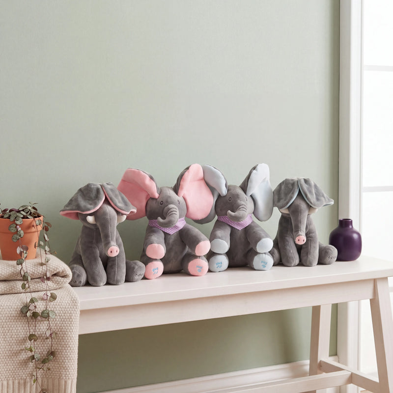 Peluche éléphant musicale cache-cache — vue 1