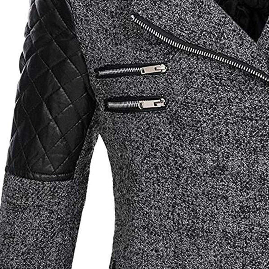 Manteau à capuche et zip asymétrique ceinturé — Amielle Paris