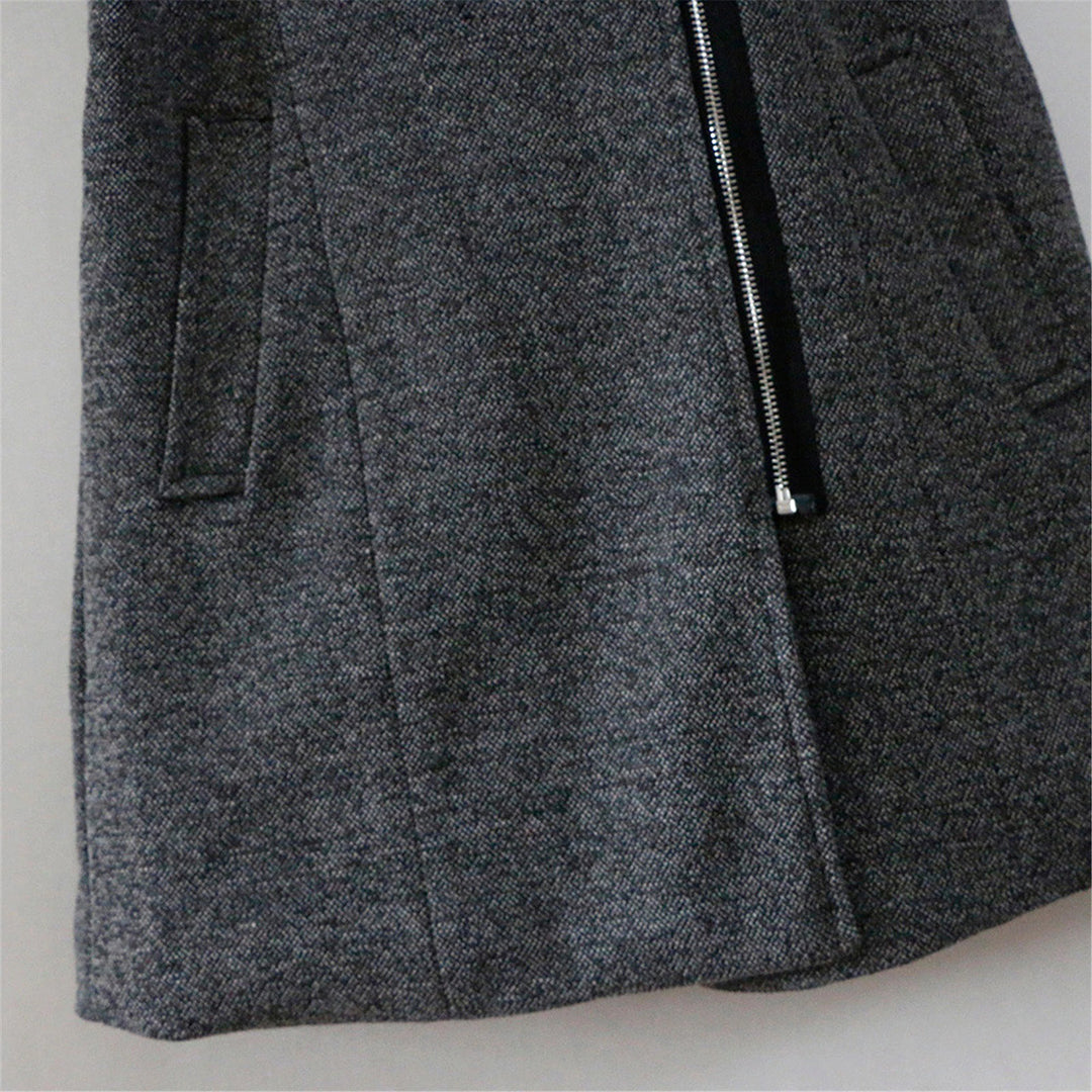 Manteau à capuche et zip asymétrique ceinturé — Amielle Paris