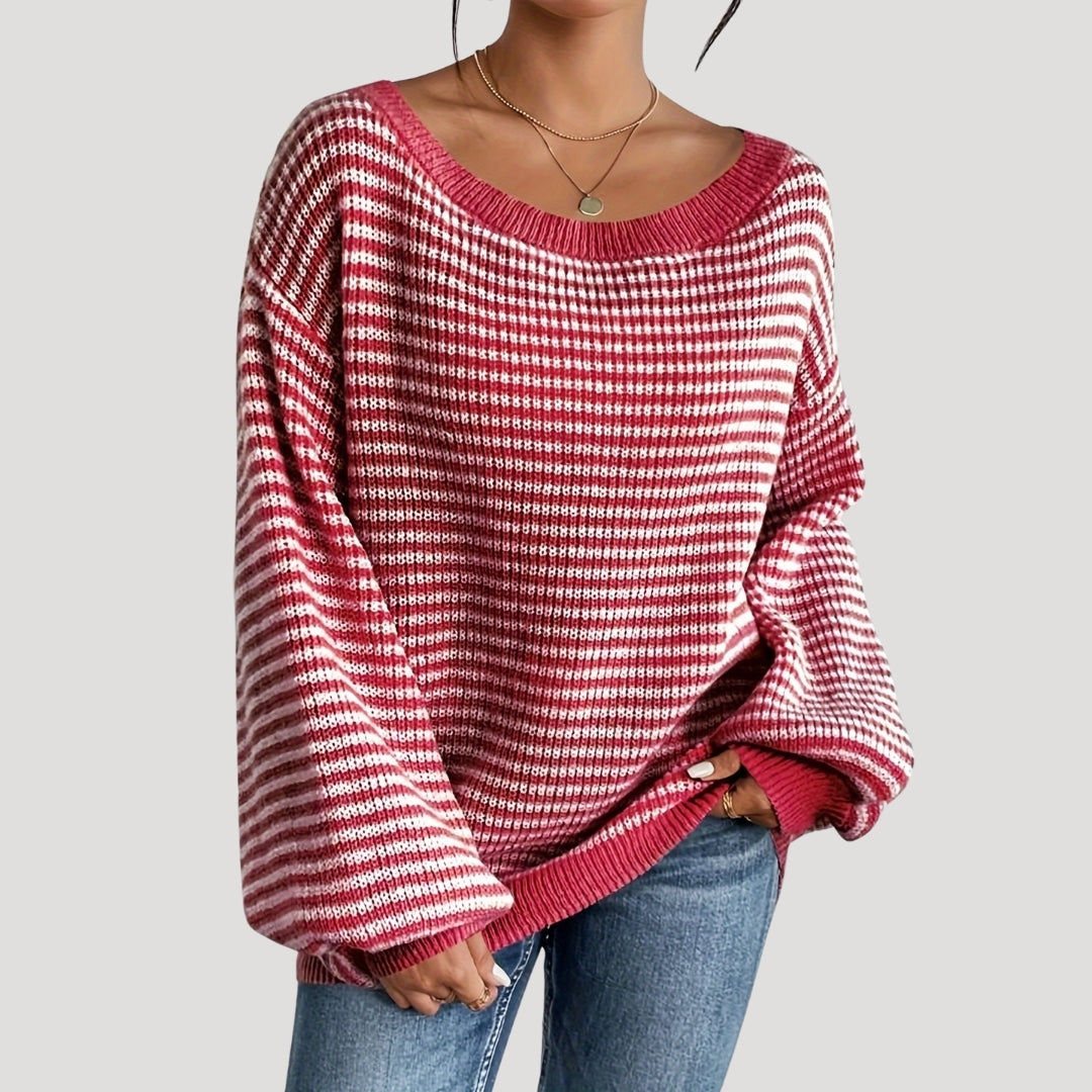 Pull ample à maille côtelée