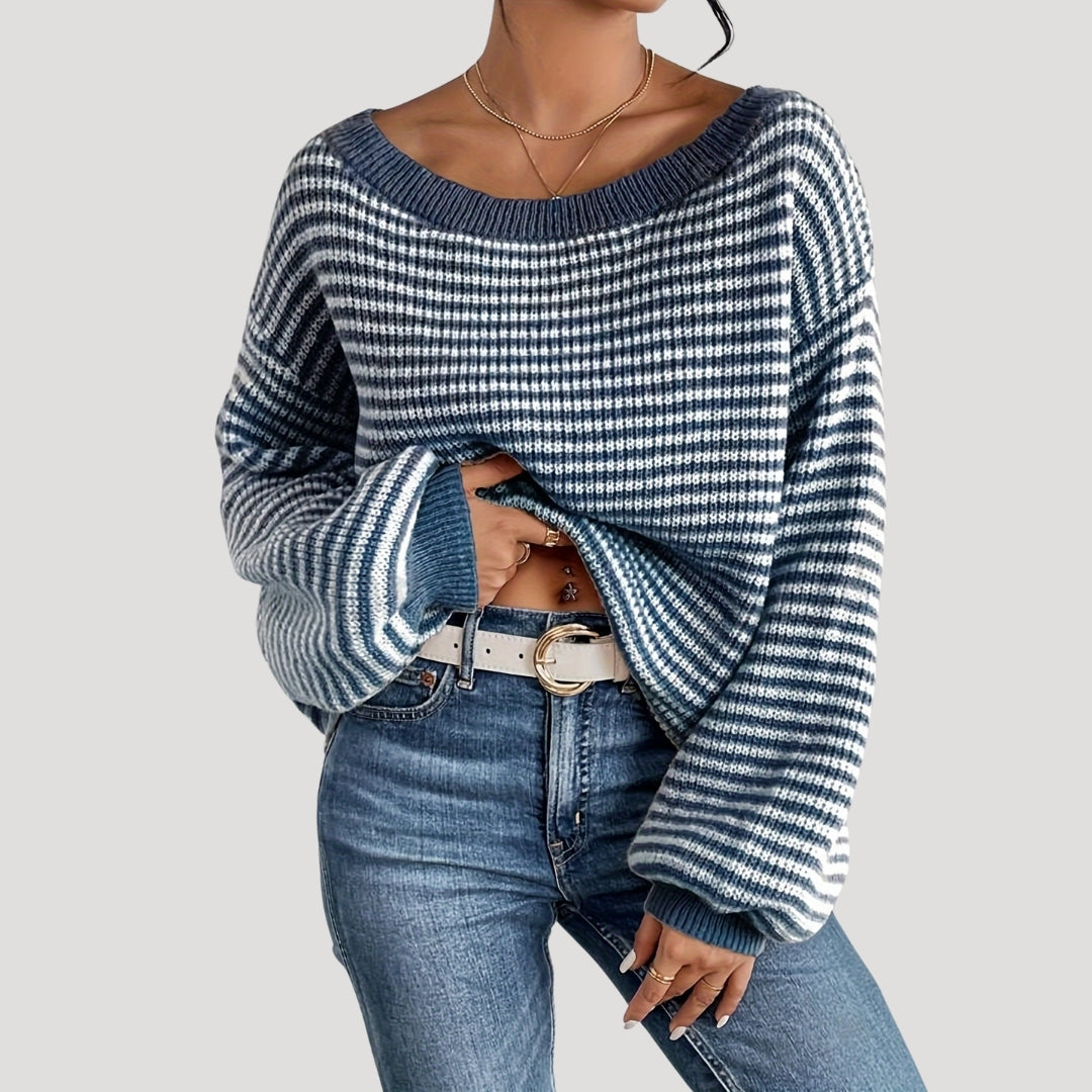 Pull ample à maille côtelée