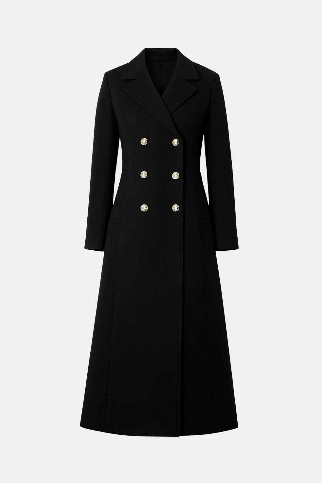 Manteau long croisé à col tailleur — Amielle Paris