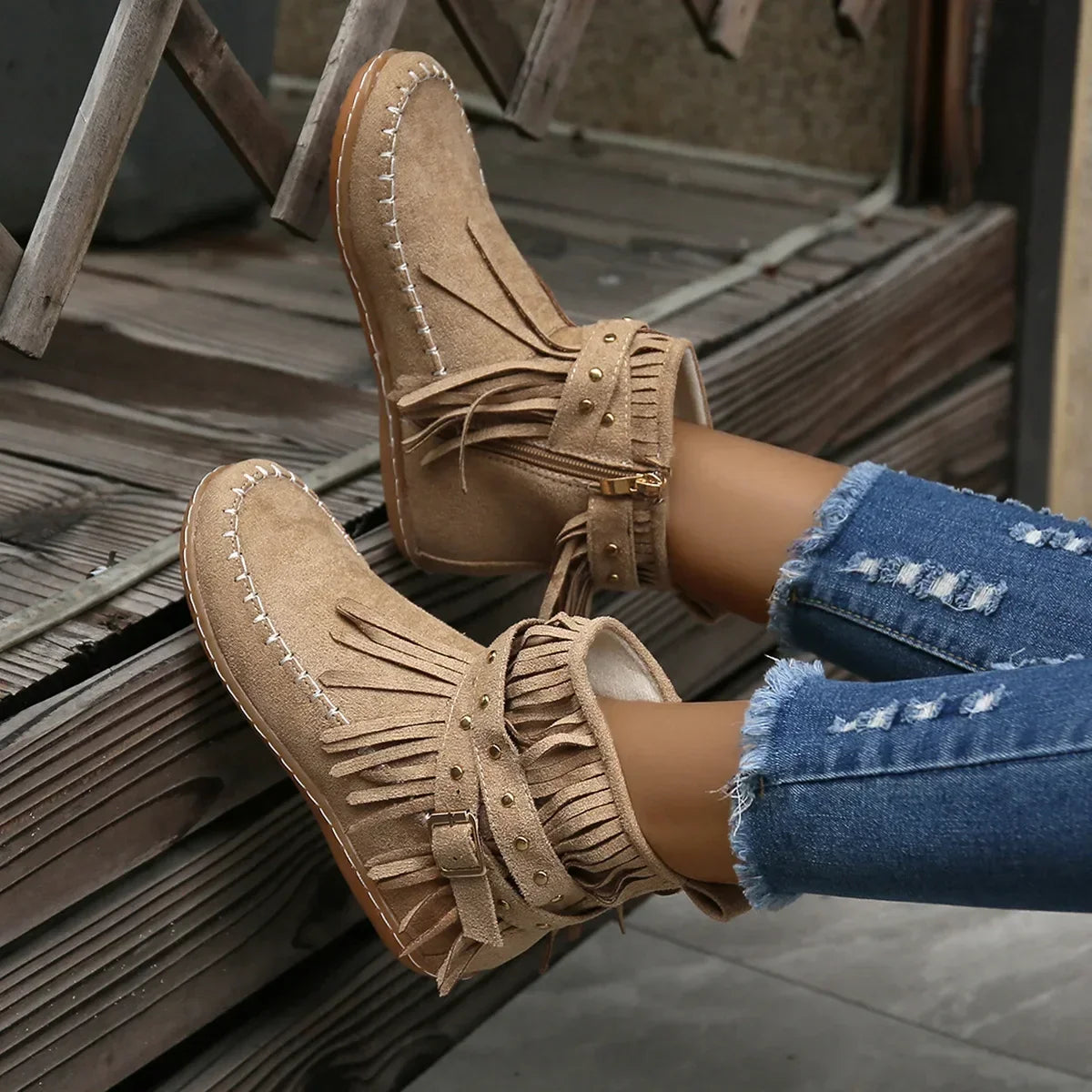 Bottines western à franges — vue 8