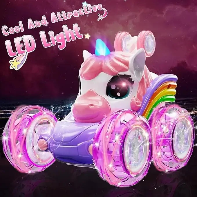 Voiture licorne télécommandée à roues lumineuses — vue 7