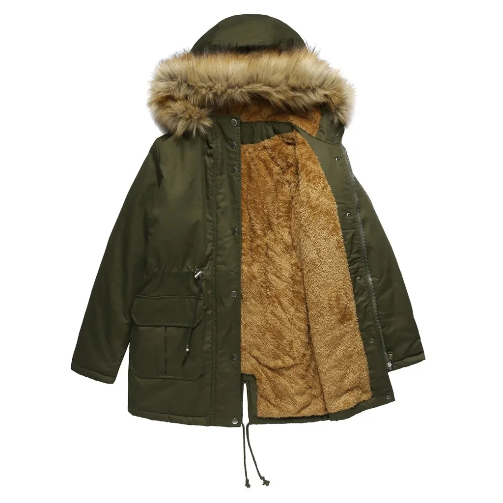 Parka à capuche, doublure polaire et cordon — Amielle Paris