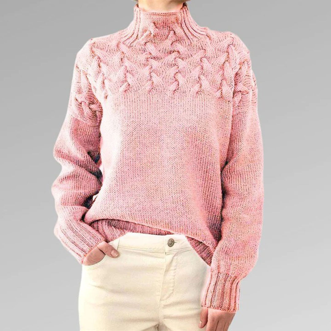 Francesca — Pull torsadé à col roulé — Amielle Paris
