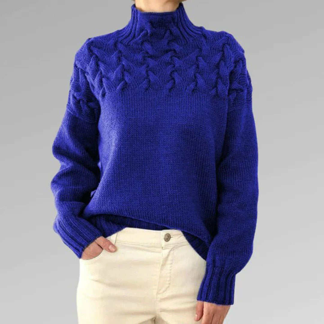 Francesca — Pull torsadé à col roulé — Amielle Paris