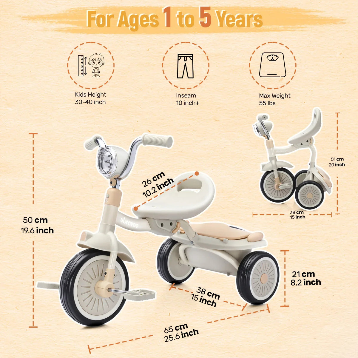 Tricycle et draisienne pliable 4 en 1 — vue 5