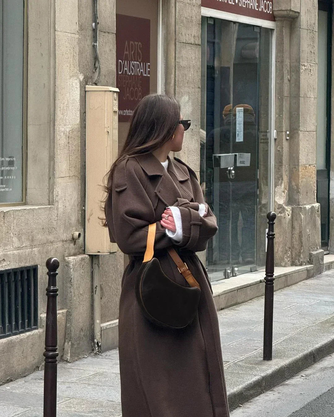 Manteau ample croisé à revers crantés — Amielle Paris