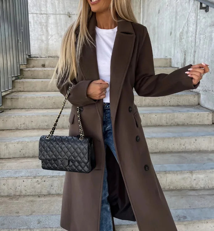 Manteau long ceinturé à boutons croisés — vue 3