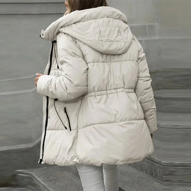 Valerie — Doudoune longue à taille réglable — Amielle Paris