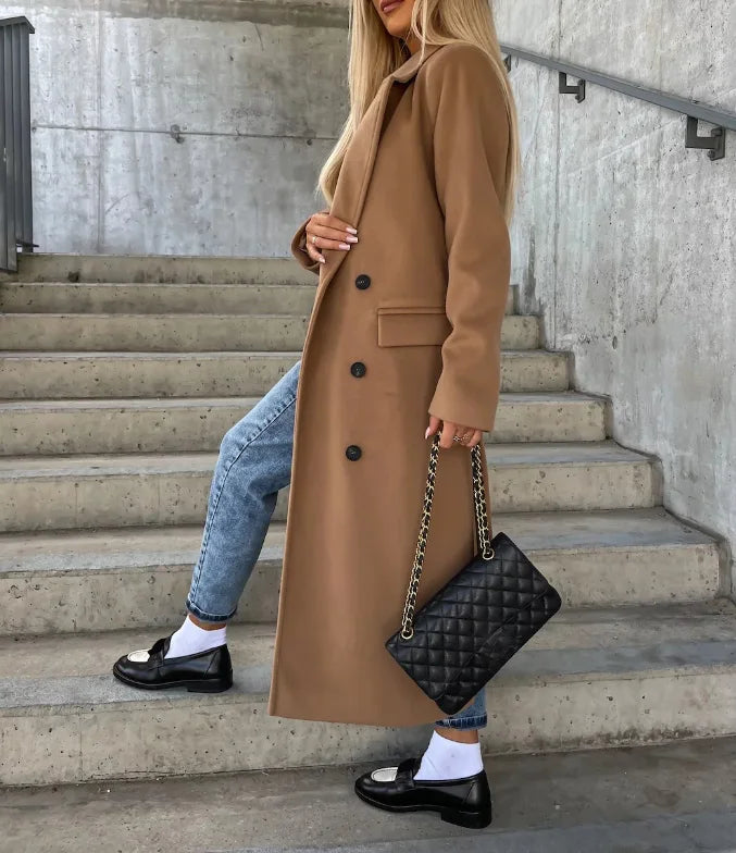Manteau long ceinturé à boutons croisés — vue 9