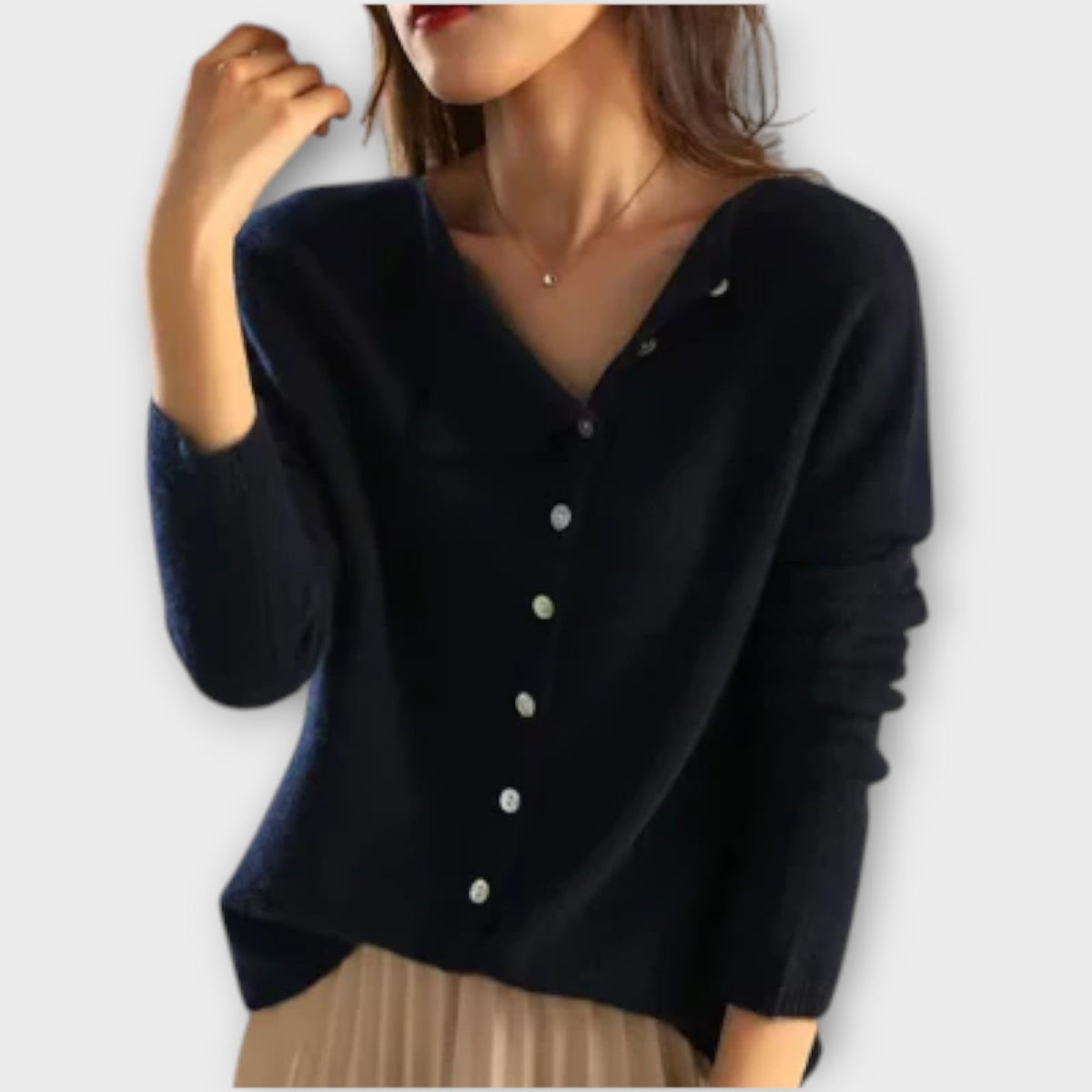 Paige | Cardigan gris boutonné