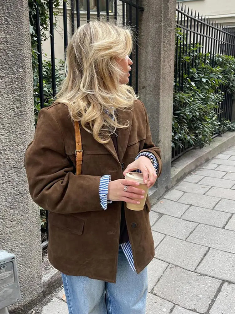 Sienna — Veste boutonnée à revers structurés — Amielle Paris